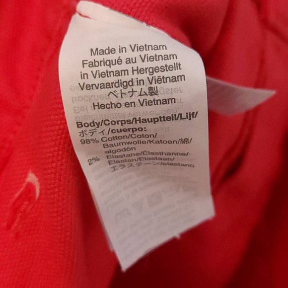 Madewell‎ Womens Chino Shorts Red Stretch Mid Rise Zip 24 New - Picture 10 of 11